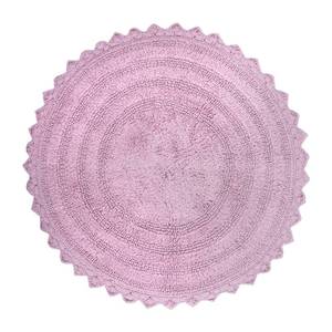 lot 43492 image: DII Crochet Collection Reversible Bath Mat, Round, 27.5 Diameter, Mauve - Retail $20