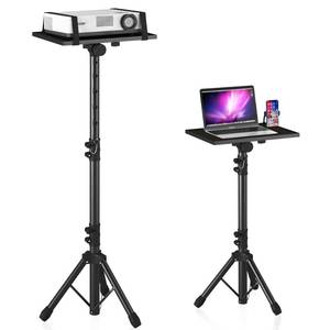 lot 43531 image: Projector Stand Tripod Adjustable, Laptop Height from 23.5 to 46.5 inches with Gooseneck Phone Holder, Floor for Office, Home, Stage, Studio, DJ Racks Holder Mount, 23.5inch-46.5inch - Retail $34