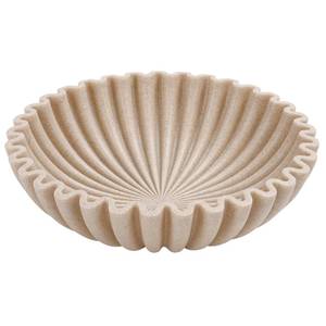 lot 43553 image: YMXYJM Large Decorative Bowl, Modern Handicraft Bowls for Home Decor, Decorative Fruit Bowl for Kitchen Counter, Ruffle Decor, Stylish Key Bowl for Entry Table, Artificial Stone Beige - Retail $38