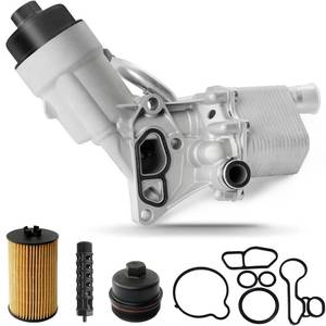 lot 51096 image: Engine Oil Cooler Filter Housing Assembly Adapter with Insert, Gasket, Cap Compatible with 2011-2021 Chevy Cruze Sonic Trax, Buick Encore 1.4L Turbo Replace 918-428 55566784 55565388 88179-91400 - Retail $47