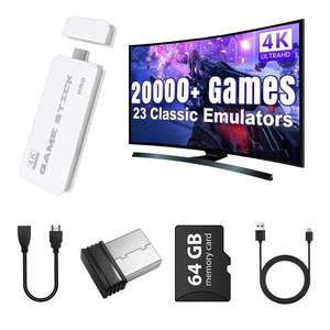 lot 51099 image: AQHH 2025 Retro Gaming Console, Retro Game Stick with 4K HDMI, Classic Video Games, Upgraded Dual 2.4G Wireless Controllers 64GB - Retail $30