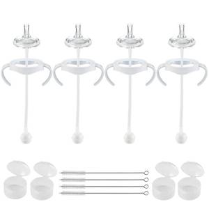 lot 58408 image: Straw Cup Conversion Kit for Philips Avent Natural Baby Bottles,Weighted Straw Sippy Cup Transition Kit with Soft Nipple and Handles for Toddler, Pack of 4 - Retail $16
