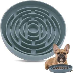 lot 58409 image: Slow Feeder Dog Bowls, Interactive Silicone Dog Feeding Bowls for Dogs & Cats, Slow Feeder Non-Slip with Suction Cups, Anti-Choking, Non BPA, Reduces Boredom, Anxiety, Dishwasher Microwave Safe - Retail $9
