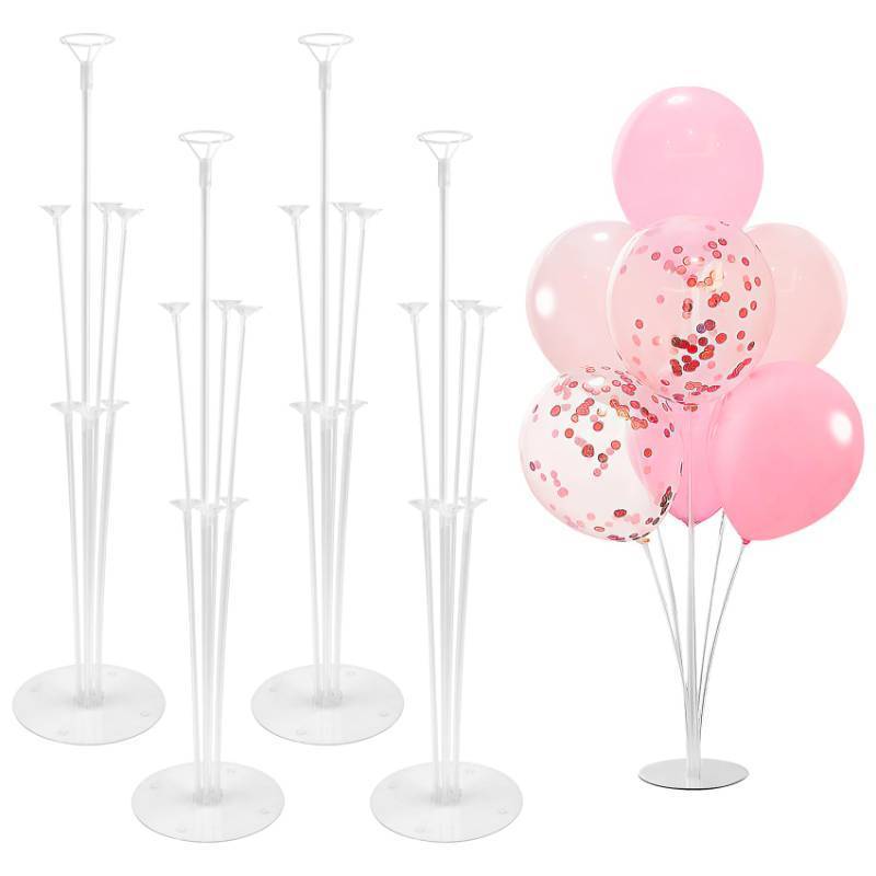lot 33400 image: Balloon Stand Kit - 4 Sets with Balloon Sticks, Stands for Table & Floor, Archer with Base for Parties & Decorations may have missing pieces  - Retail $10