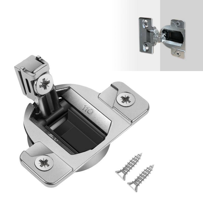 lot 33425 image: 110-Degree Cabinet Door Hinges - Replacement for Blum Compact 33 Self-Closing Hinges, Adjustable Screw-On Design for Open-SideStandard Cabinets, Soft-Close Durable Steel (Sliver, 4 Pack) - Retail $24