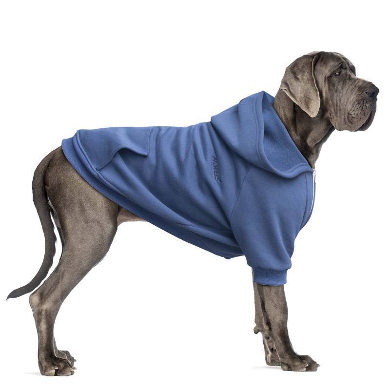 lot 45656 image: ARUNNERS Large Dog Zipper Hoodies Clothes Zip Up Sweaters for Pitbull Labrador, Blue, 3X-Large - Retail $20