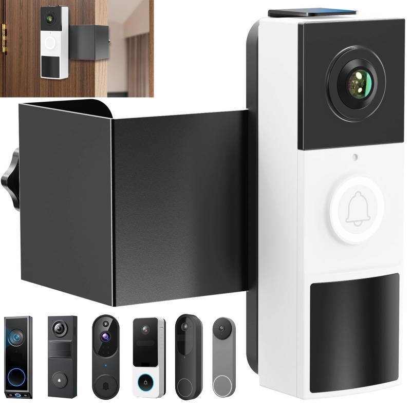 lot 58030 image: Anti-Theft Doorbell Mount No Drill Compatible with TapoOrbitellEufyAosu Video Doorbell, Universal Doorbell Camera Mount, Adjustable Mounting Bracket Holder Accessories for Apartment Rentals Mount - Retail $20