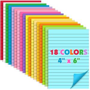 lot 29258 image: 9 Pads Lined Sticky Notes, 4in x 6in Self Stick Note Pads, Strong Adhesive Sticky Note with Lines, Large Sticky Notes for School, Home, Office, 24 SheetsPad - Retail $9