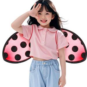 lot 29266 image: Wakauto Kids Ladybug Costume Wings - Lightweight & Adjustable for Carnival Dress Up, School Play, Birthday Party, Includes Easy Storage Bag Random Color - Retail $13