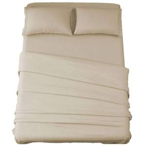 lot 43574 image: SONORO KATE Bed Sheet Set Super Soft Microfiber 1800 Thread Count Luxury Egyptian Sheets 16-Inch Deep Pocket Wrinkle and Hypoallergenic-4 Piece (Beige, Queen) - Retail $39
