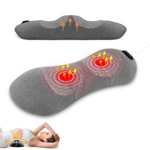 lot 43587 image: Electric Lumbar Support Pillow with Heat & Massage, Ergonomic Memory Foam Lower Back Massager for Pain Relief Deep Tissue, Smart Air Lift Technology, Ideal for CarBedSleepingOffice Chair - Retail $78