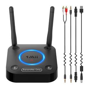 lot 43600 image: Mii B06TX Bluetooth 5.3 Transmitter for TV to Wireless HeadphoneSpeaker, Bluetooth Adapter for TV wVolume Control, AUXRCAOpticalCoaxial Audio Inputs, Plug n Play, aptX Low Latency & HD - Retail $37