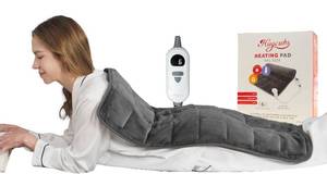 lot 43609 image: Weighted Heating pad XL 17x33 Heat pad for Period Cramps Heating Pads Large Heated pad for Back Pain Relief Products Electric Heat Pads Heated Pad for Bed for Mom Dad - Retail $33