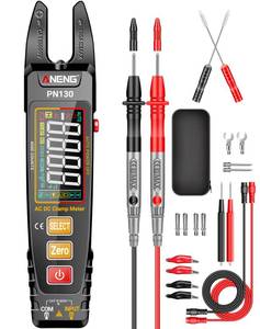lot 43616 image: ANENG Multimeter Tester Color LCD TRMS 4000 Counts Clamp Meter Auto Ranging Rechargeable Voltmeter with U-Shaped Jaw Measures ACDC Current,Voltage,NCV,Ohm,Diode,Capacitance,Resistance,Continuity - Retail $30