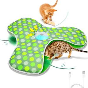 lot 43619 image: Umosis Interactive Cat Toys Rechargeable,Moving Concealed Feathers,Real Mouse Squeaky,Touch Activated Cat Kitten Toy Exercise Toys for Indoor Bored Adult Cats - Retail $25