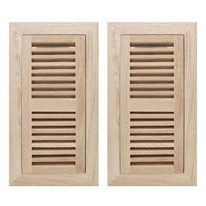 lot 58427 image: Oak Floor Register for 4x10 Inch Duct Holes - Flush Mount Floor Vent with Metal Damper - White Wooden Vent Covers for Home Floor - 0.8 Inch Thickness - Unfinished - 2PCS - Retail $36