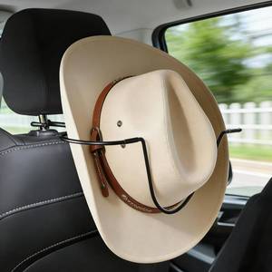 lot 58437 image: Eclatify Folding Design Hat Rack For Car, Cowboy Hat Holder For Truck SUV Car(keep Hat Shape), Automotive Seat Back Hard Hat Holder & Clothes Hanger, Cowboy Hat Organizer for Automotive Travel - Retail $15