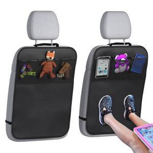 lot 58468 image: lebogner Back Seat Cover For Kids  3 Pocket Storage Organizer, 2 Pack X-Large Waterproof Kick Mats Backseat Protector, Car Seat Back Protectors For Vehicles To Protect From Dirt, Mud & Scratches - Retail $14