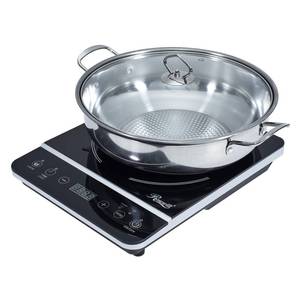 lot 62568 image: Rosewill Induction Cooker 1800 Watt, Induction Cooktop, Electric Burner with Stainless Steel Pot 10 3.5 QT 18-8, RHAI-13001 - Retail $60