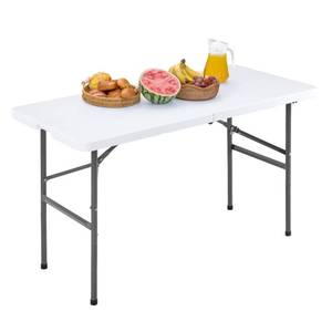 lot 30009 image: NEWBULIG 4 FT Folding Table Plastic Portable Fold-in-Half Table Heavy Duty for Camping Picnic Dining Party Kitchen Outdoor Indoor with Carrying Handle