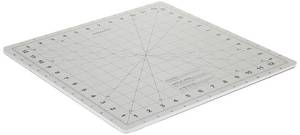 lot 30047 image: Fiskars Rotating Cutting Mat - 14 x 14 Grid to Cut Fabric Squares Easily - Perfect for Quilting, Sewing and Craft Projects - Self-Healing Mat - Gray