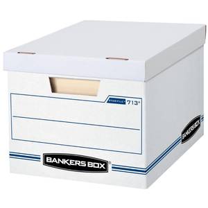lot 31011 image: Bankers Box 12 Pack Standard Duty File Storage Boxes, Standard Assembly, Removable Lid, LetterLegal (0071301)