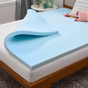 lot 31027 image: Linenspa Memory Foam Mattress Topper, Twin Size - 2 Inch Gel Infused Memory Foam - Plush Feel - Cooling and Pressure Relieving - CertiPUR Certified