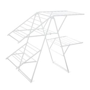 lot 31039 image: Amazon Basics Foldable Space-Saving 4-Wing Metal Clothes Drying Rack, 61x23.6x49.6 inches, White