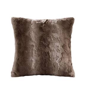 lot 31043 image: Madison Park Zuri Faux Faux Fur Animal Throw Pillow, Luxury Square Decorative Pillow, 20X20, 1 Count (Pack of 1) Tan