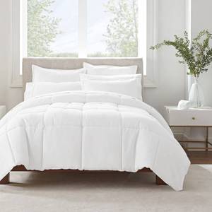 lot 32015 image: SERTA Simply Clean Ultra Soft Hypoallergenic Solid 2 Piece Comforter Set, Twin XL, White