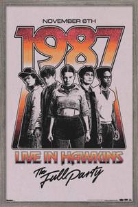 lot 32024 image: Netflix Stranger Things Season 5 (2025) - Live In Hawkins Wall Poster, 34L x 22.4W, Barnwood Framed Version