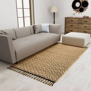 lot 32037 image: Eco Crave Handmade Jute Area Rug 4x6 ft Brown & Black Leher Pattern, Natural Hand-Woven Low Pile Non-Slip High Traffic Area Floor Mat for Indoor Outdoor, Farmhouse Boho Decor Carpet, 48x72 Inches