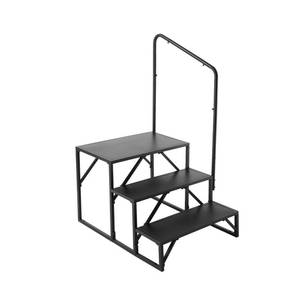 lot 32039 image: VEVOR RV Steps, 3-Step RV Stairs, 440 LBS Load Capacity, Thickened Carbon Steel, with Handrail, Non-Slip Steps for Safe Entry and Exit, Suit for RV, Trailer, Camper Steps