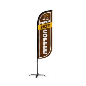 lot 32041 image: LookOurWay Feather Flag Set - 5ft Tall Advertising Banner Poles