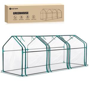 lot 32046 image: Yesker Mini Greenhouse 106x36x36 Portable Small Green House for Indoor Outdoor Greenhouses with PVC Cover Compact Greenhouse Kit for Winter Gardening Balcony Patio Outside Backyard Plant Protection