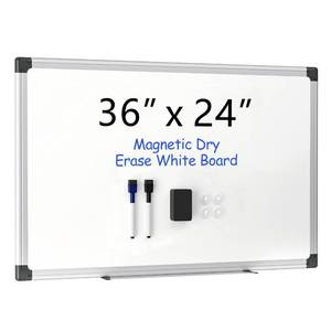 lot 33001 image: VUSIGN 36 x 24 Magnetic Whiteboard for Wall, Dry Erase Board with Silver Aluminum Frame, Hanging White Board for Office, Home, Classroom Includes 1 Eraser, 2 Multicolor Markers & 4 Magnets No markers