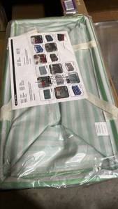 lot 33016 image: Household Essentials Teal Striped Krush Container All-Purpose Utility Tote