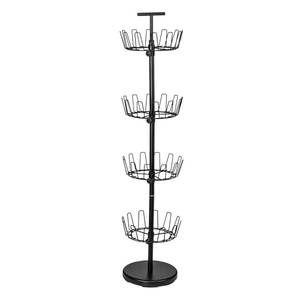lot 33034 image: Household Essentials 4-Tier Shoe Storage Tree, Matte Black