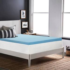 lot 33058 image: Greaton, 1-Inch Gel Memory Foam Mattress Topper, CertiPUR-US Certified for Superior Comfort and Support, Twin, Blue