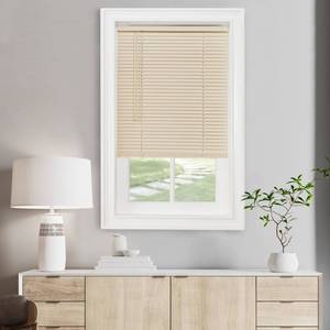lot 33060 image: Cordless Light Filtering Mini Blind - 36 Inch Width, 64 Inch Length, 1 Slat Size - Alabaster - Cordless GII Morningstar Horizontal Windows Blinds for Interior by Achim Home Decor 2 each
