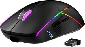 lot 20010 image: FFJ Wireless Gaming Mouse, 24000 DPI, Tri-Mode 2.4GUSB-CBluetooth 5.3 Gaming Mouse Wireless, RGB Programmable Mouse Gamer, 75Hrs Battery Life, Rechargeable Gaming Mice for PC, Mac, Black - Retail $22