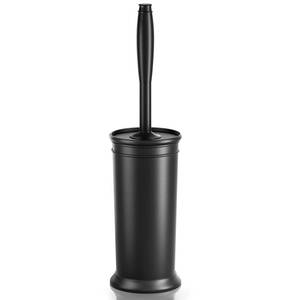 lot 20023 image: UPTRONIC Toilet Brush, Toilet Bowl Brush with Extra Long Handle Durable Bristles Toilet Scrubber and Covered Holder for Toilet Brush Set for Bathroom Cleaning (Black, 1 Set) - Retail $12