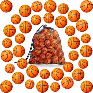 lot 20024 image: Civaner 40 Pcs Mini Basketball Tiny Rubber Basketballs Small Foam Ball with Drawstring Mesh Bag Crafts Gifts for Kids Adults Party Favors Beach Pool Sports Game(1.18 Inch, 1.57 Inch) - Retail $21
