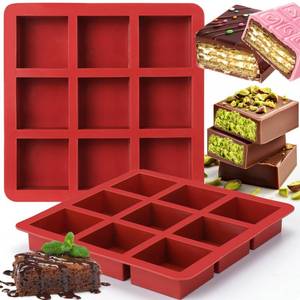 lot 20033 image: AIERSA Square Chocolate Molds Silicone, 2pcs 1In Deep - Retail $13
