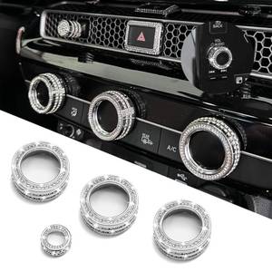 lot 20043 image: ASUBHA 4PCS Bling Car Accessories AC Knob Covers, AC Knob Trim, Air Conditioner AC Switch Audio CD Button Knob Cover Trim, Diamond Car AC Climate Knob Button Trim Compatible with 2022 11th Civic - Retail $12