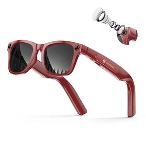 EarlySincere 2026 Ai Smart Glasses for Men Women, 8mp 4k Hd Camera Glasses, 410mah Battery, Supports Photo/Video/Audio Recording, Ai Voice Control, Ai Glasses with Bluetooth Calling(Porto red) - Retail: $190