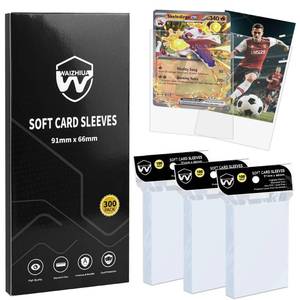 lot 20078 image: WAIZHIUA 300 Counts Card Sleeves Clear Soft Penny Sleeves Polypropylene (PP) Card Protectors for MTG TCG Trading Sports Football Game Baseball Cards - Retail $6