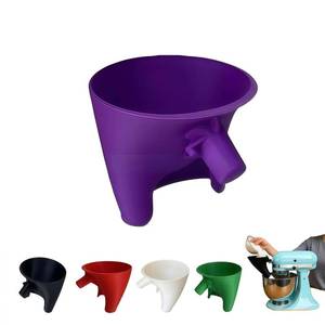 lot 20088 image: Flour Funnel for KitchenAid Mixer 5 Qt, Anti-Splash Attachment for Tilt-Head Stand Mixer 4.5 & 5 Quart (KSM150), Dishwasher Safe No-Mess Baking Tool, Easy Pour Accessory (Purple) - Retail $9