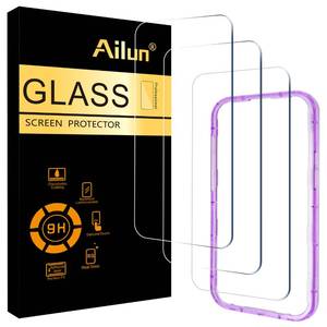 lot 20090 image: Ailun 3 Pack Screen Protector for iPhone 17 Pro Max 6.9 inch with Installation Frame, Tempered Glass, Sensor Protection, Dynamic Island Compatible, Case Friendly - Retail $7