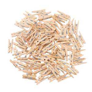 lot 20101 image: DECORA Sturdy 1 Inch Mini Wooden Craft Clothespins 100pcs - Retail $5